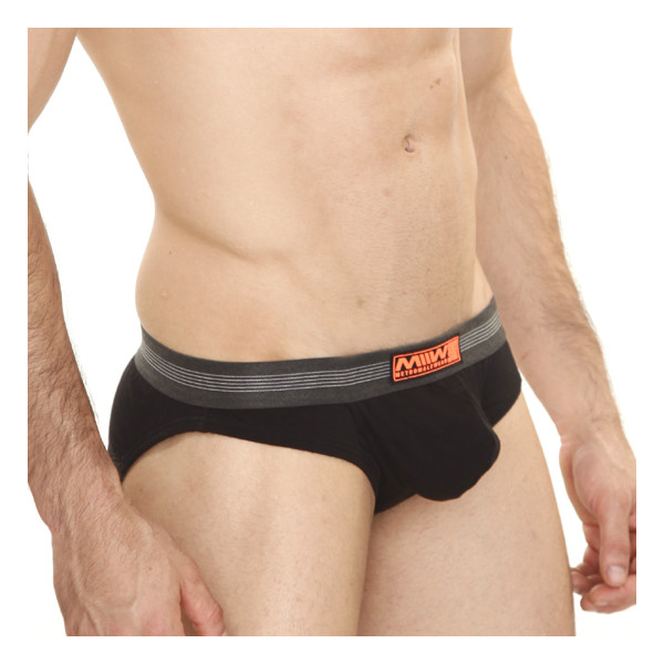 [M2W] Cotton Pouch Hip Brief Black (3003-20)