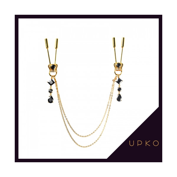 [UPKO] CROWN AND DANGLING SIDE DECORATIONS CHAIN NIPPLE CLAMPS (유두집게)