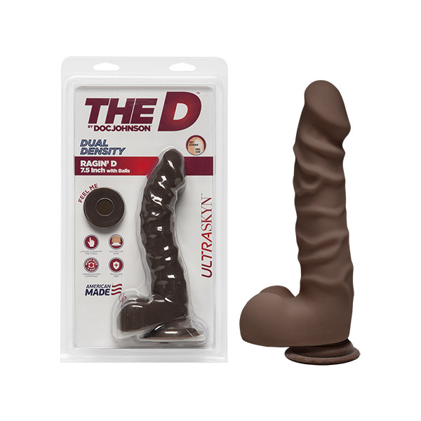 [흡착형딜도] The D™ 라긴 디 7.5인치 울트라스킨 초콜릿