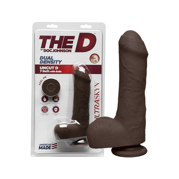 [흡착형딜도] The D™ 언컷 디 7인치 울트라스킨 초콜릿