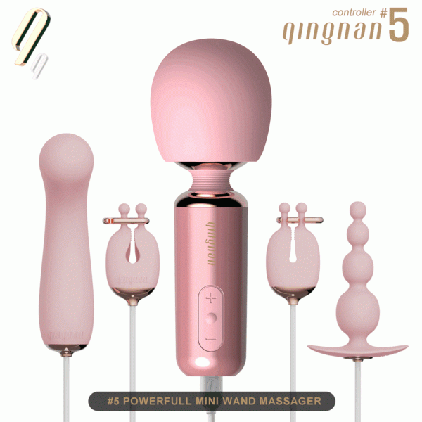 [SM+애널] 칭난 파워풀미니완드 풀세트 (미니완드+유두집게+바이브레이터+애널플러그)