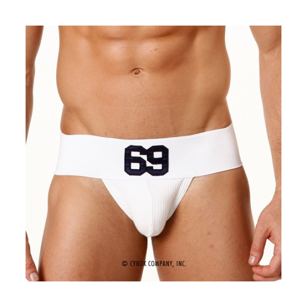 【M2W】 69 Rib Cotton Classic Jock Strap White (3001-C69)