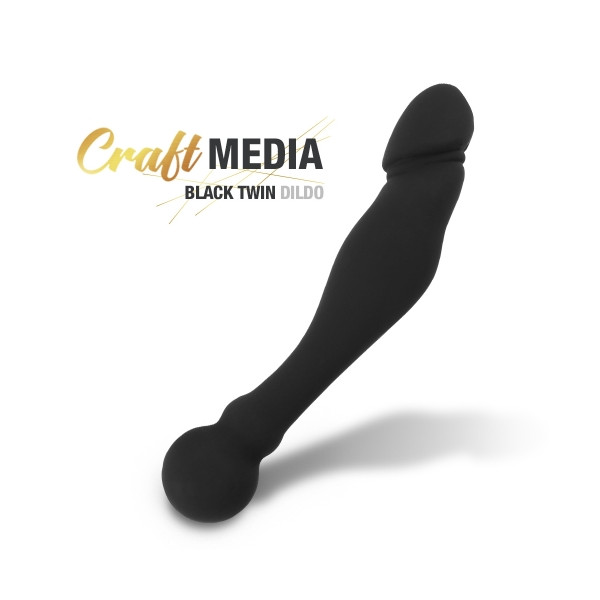 [양방향딜도] [일본 MEDIA CRAFT] 블랙 트윈 딜도
