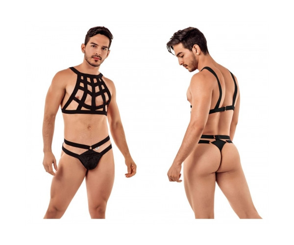 [CandyMan] Cage Harness Thongs Black (99419)