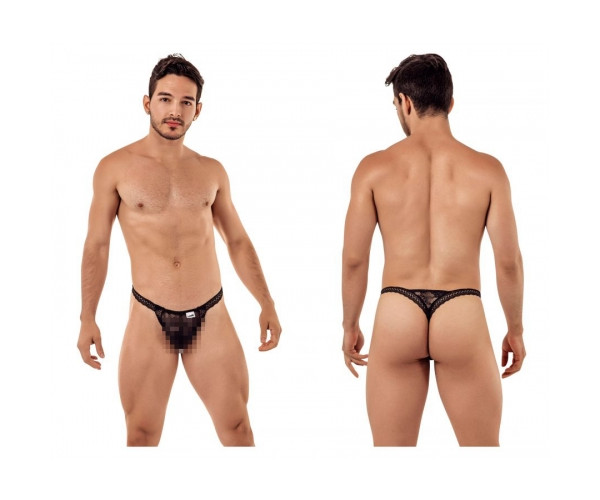 [CandyMan] Double Lace Thongs Black (99420)
