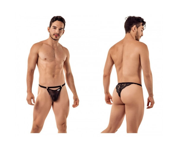 [CandyMan] Lace Thongs Black (99422)