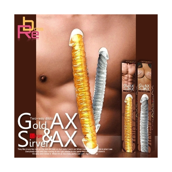 [양방향딜도] 골드 엑스(금도끼/은도끼) 양먹쇠 (30cm / 양쪽의 굵기가 서로 달라 2가지 느낌을 모두 경험!)